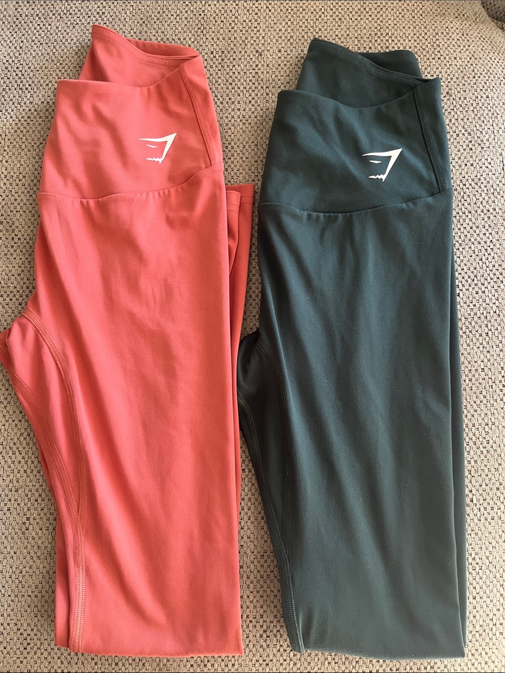 Gymshark Training Leggings Set | Dark Green & Orange | Size S